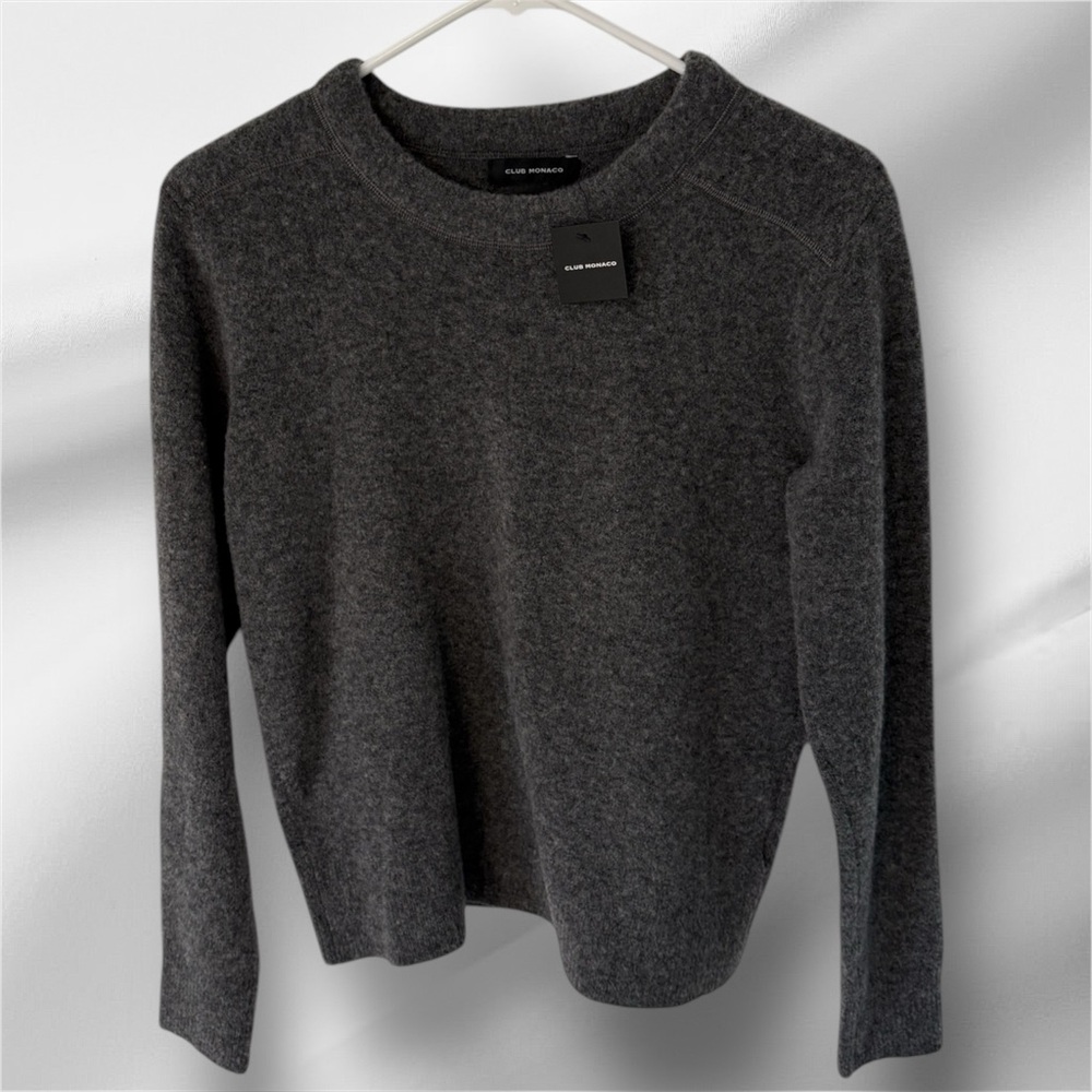 Club Monaco Grey Bubble Crewneck, Size XS, New W/ Tags
